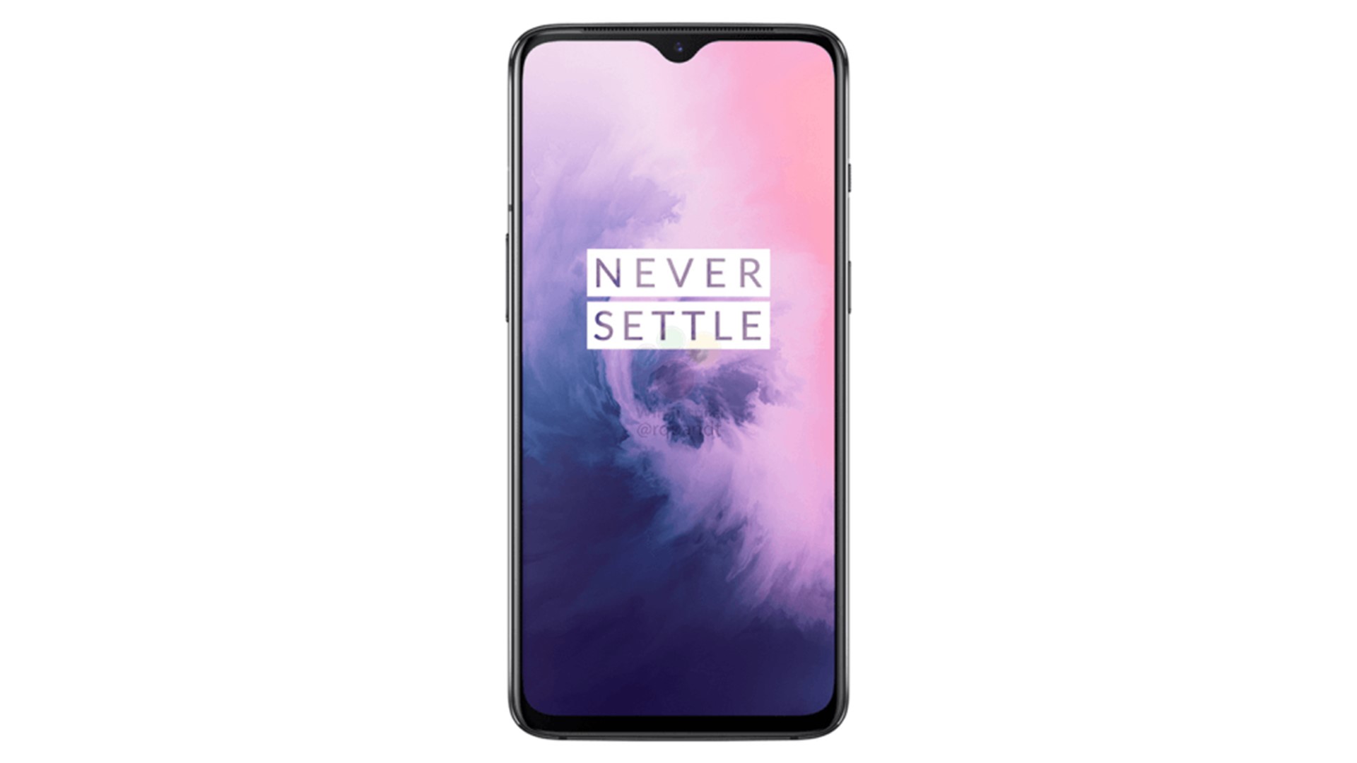 Uusi OnePlus 7 -perusmalli mainoskuvassa.