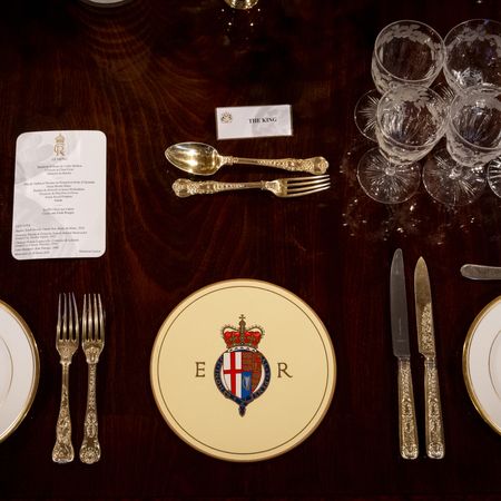 The King's place setting on a table