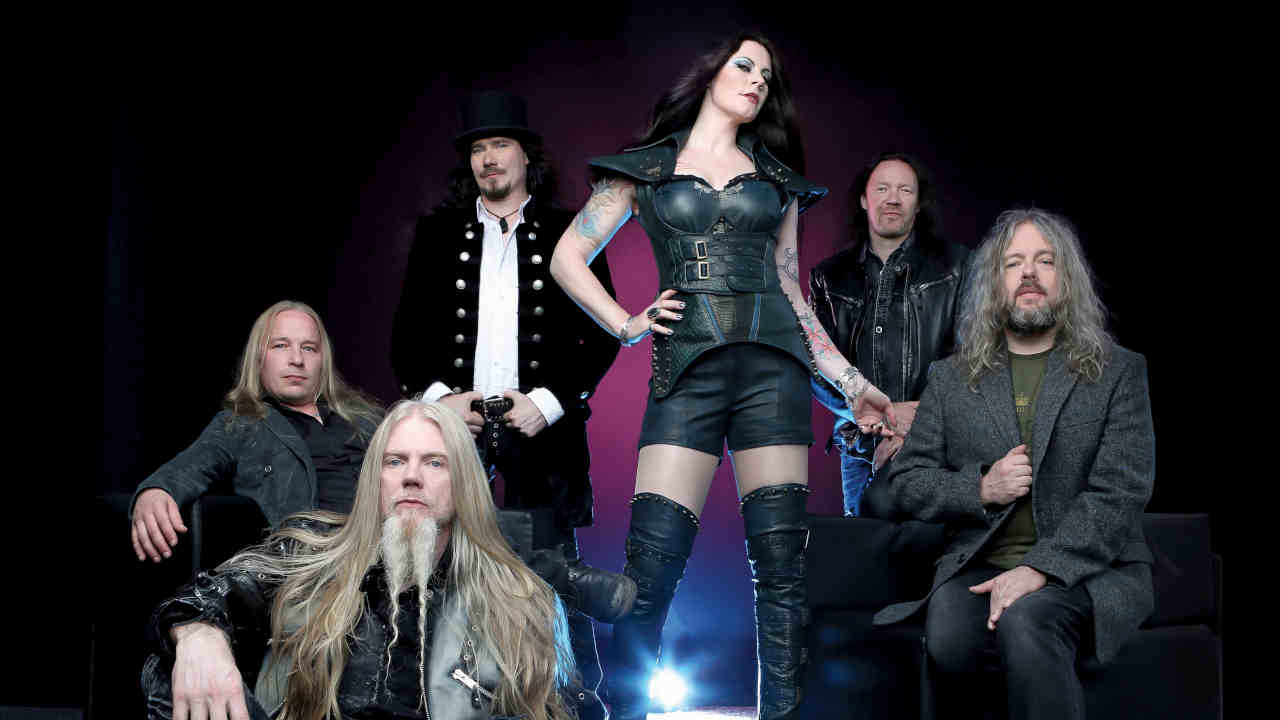 Nightwish posing for a photograph in 2015