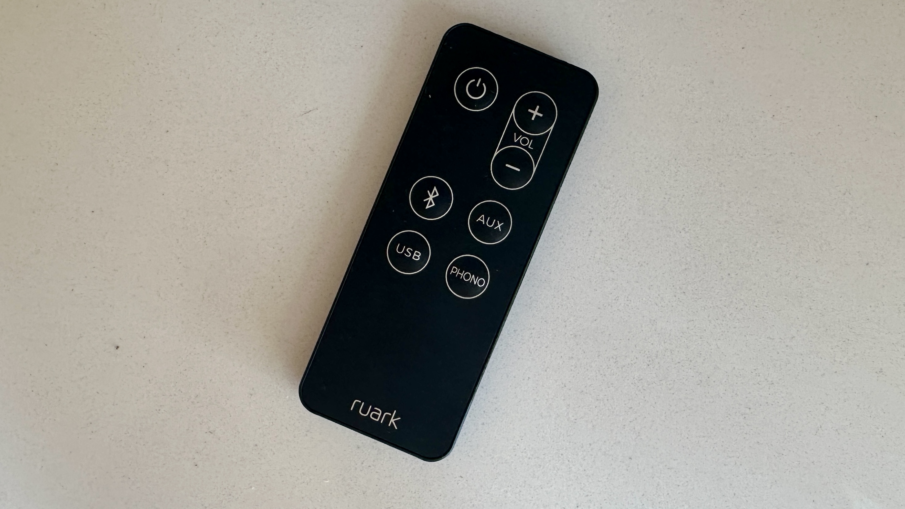 Remote control for hte Ruark MR1 Mk3 powered stereo speakers