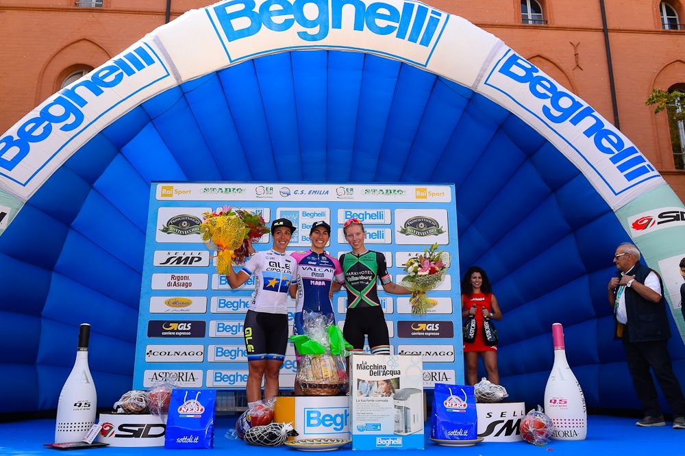 Wiebes, Balsamo and Bastianelli on the GP Bruno Beghelli podium