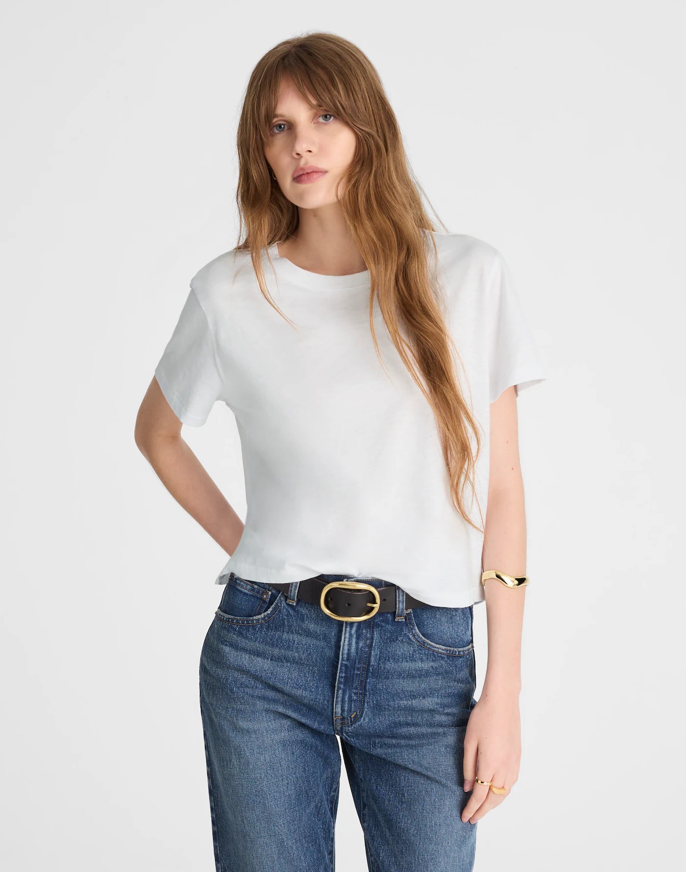 Madewell, The Easy Crop Crewneck Tee in Soft Slub