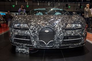 GENEVA, SWITZERLAND - MARCH 06: Bugatti Mansory is displayed at the 88th Geneva International Motor Show on March 6, 2018 in Geneva, Switzerland. Global automakers are converging on the show
