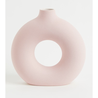 round pink vase