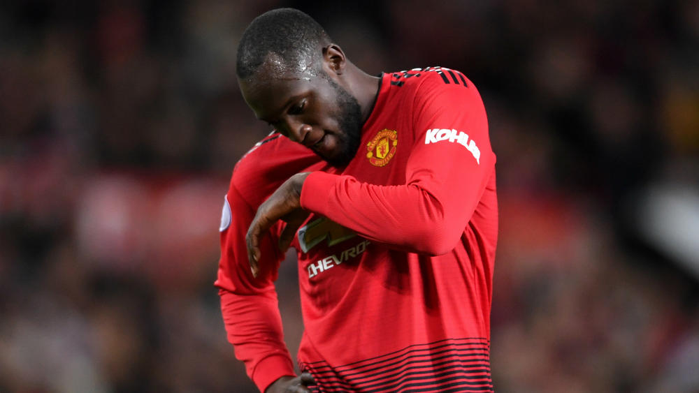 Lukaku looking dejected at Manchester United