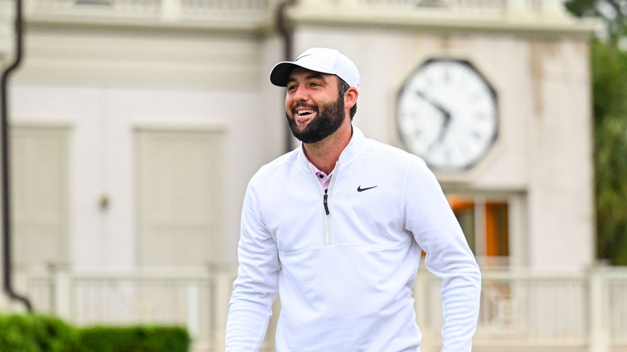 Scottie Scheffler smiles ahead of the final round of the 2024 RBC Heritage