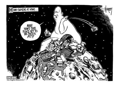 Editorial cartoon Human pollution