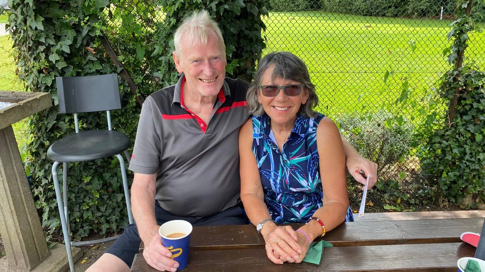 Female golfer Brigitte Lockwood with her late husband Peter