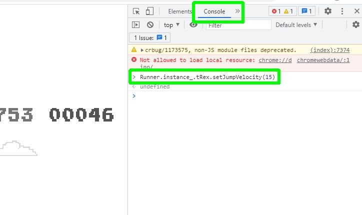 Changing jump height in Chrome dinosaur game