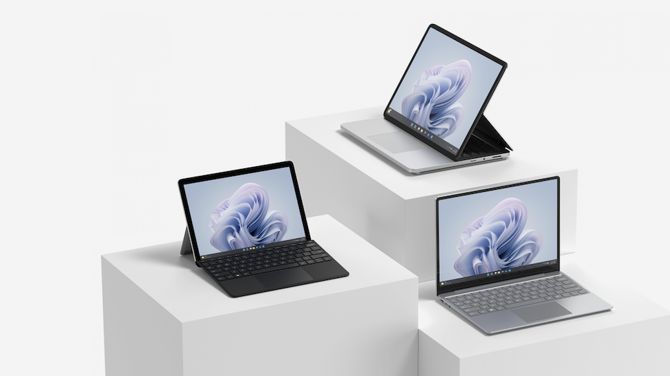 Microsoft Surface Laptop Studio 2, Surface Laptop Go 3, and Surface Go 4