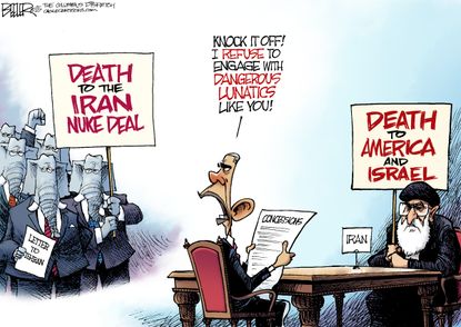 Obama cartoon World GOP Iran