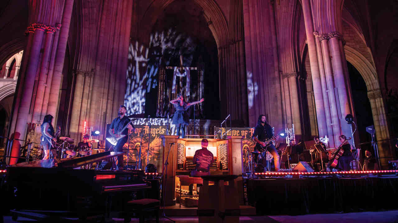 Plague Of Angels performing inside York Minster