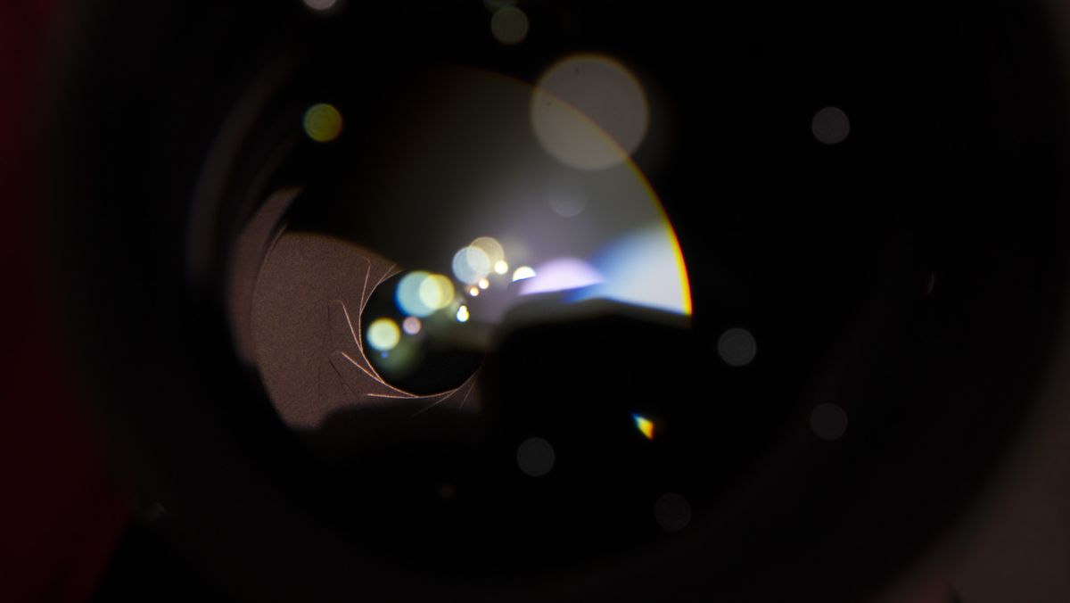 Close up of the 11 aperture blades inside the Sony FE 300mm F2.8 GM OSS lens