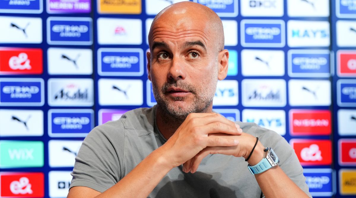 Manchester City manager Pep Guardiola in a press conference