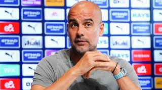 Manchester City manager Pep Guardiola in a press conference.