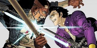 Badman and Travis battle in Travis Strikes Again: No More Heroes.