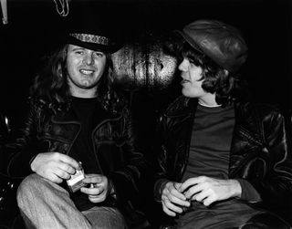 Ronnie Van Zant and David Johansen at a party for Lynyrd Skynyrd