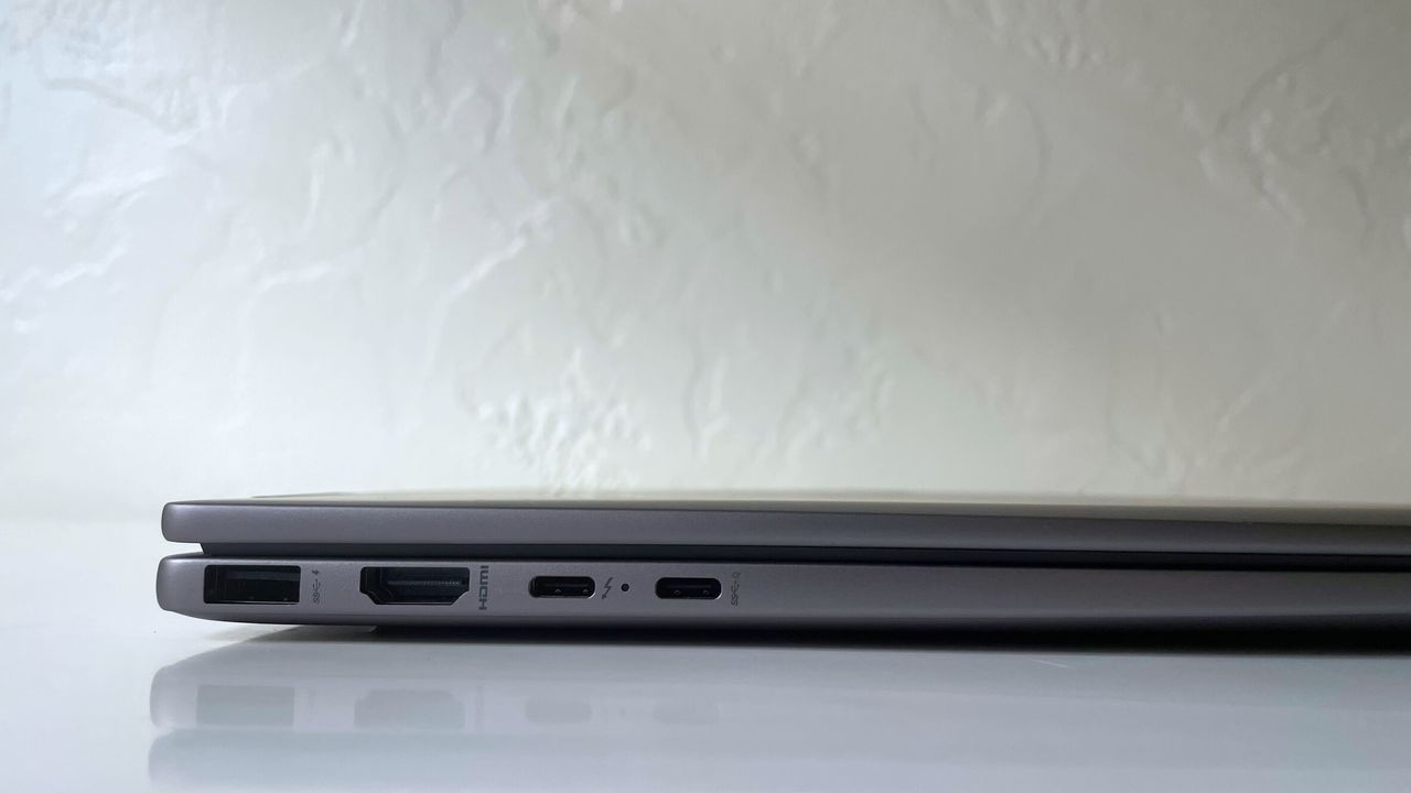 Close up of the ports on the left side of the HP Envy x360 2-in-1