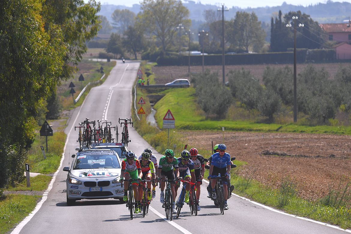 The breakaway on the rolling roads of Tuscany