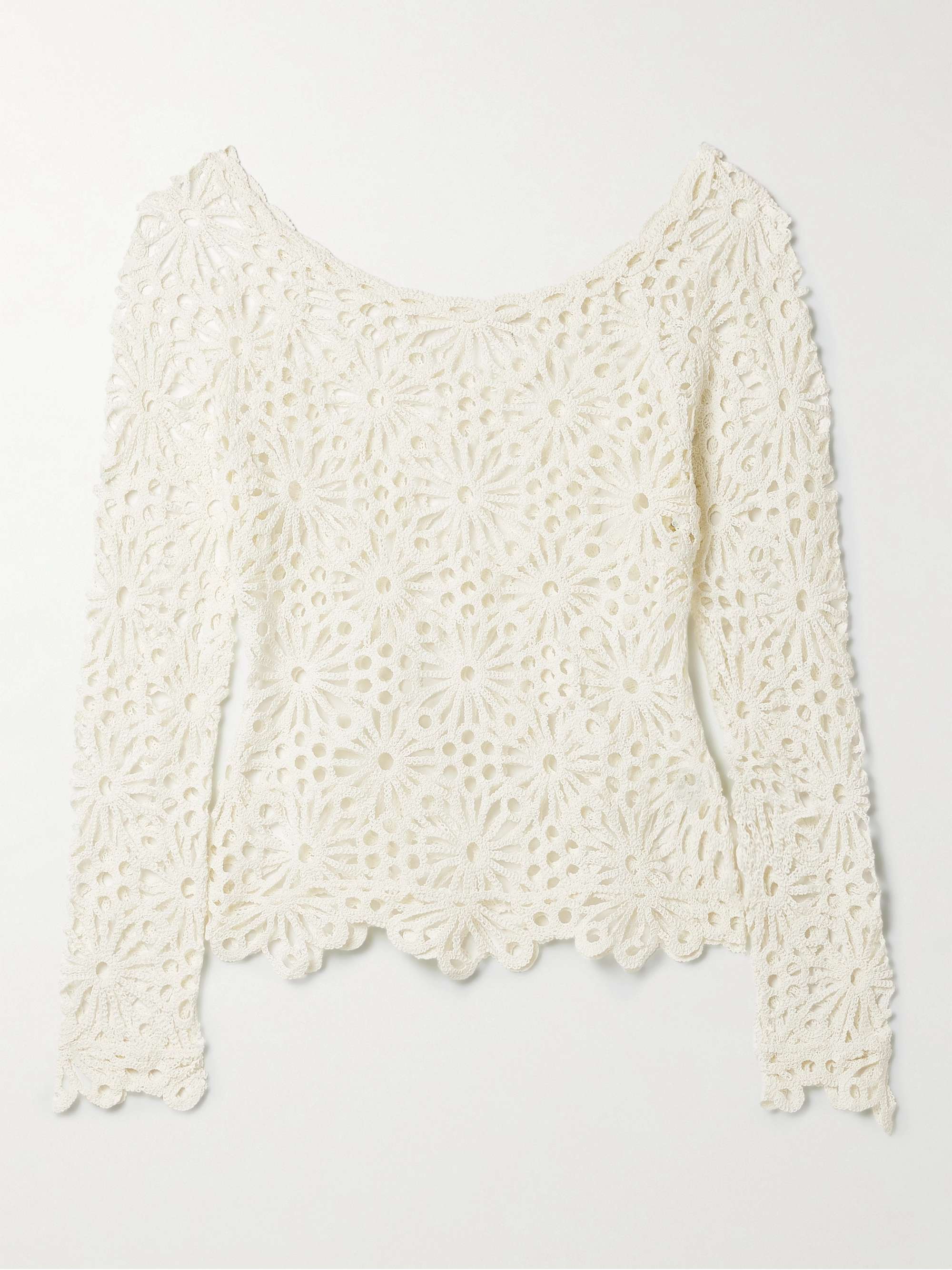 Crocheted Cotton-Blend Top