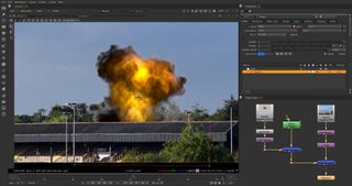 Add a roof to your scene to give the explosion context