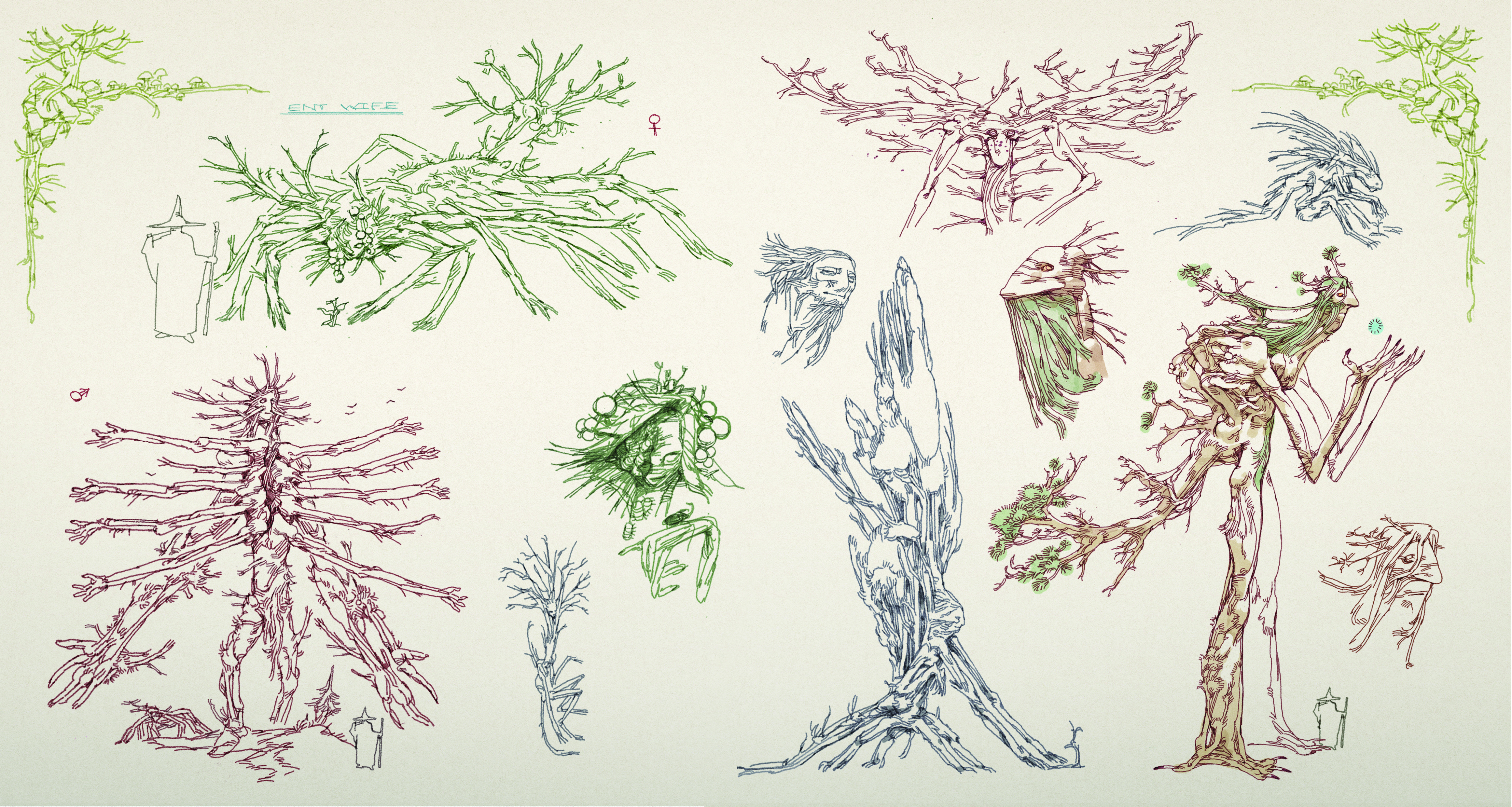 Art that blends organic and artificial mechanical forms