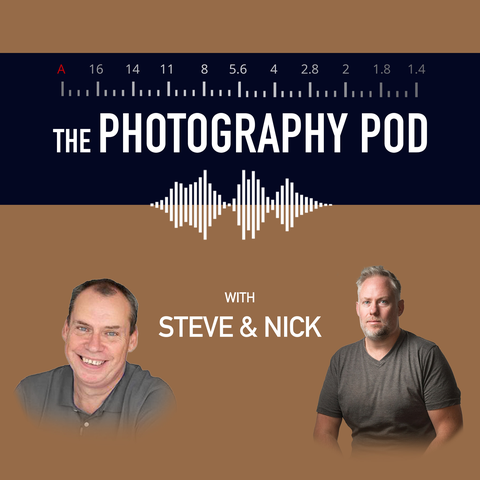 Image of the photography podcast logo and steve and Nick the podcast hosts.