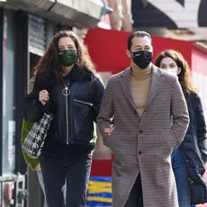 new york city, ny february 26 katie holmes and emilio vitolo jr are seen on february 26, 2021 in new york city, new york photo by lrnycmegagc images