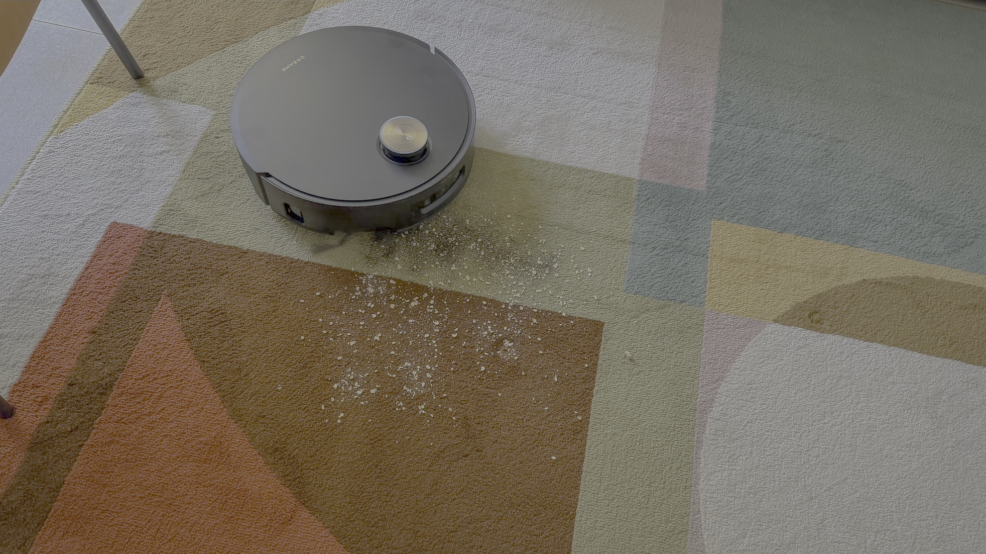 Dreame Aqua10 Ultra robot vacuuming on carpet