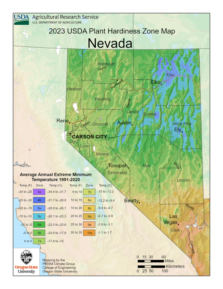 What Planting Zone Is Reno Nevada USDA Nevada Planting Zone Map | Gardening Know How