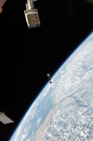 A trio of small satellites, including two Nodes cubesats and the first ever built by elementary school students, launched from the International Space Station on May 16, 2016.