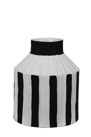 monochrome striped vase 