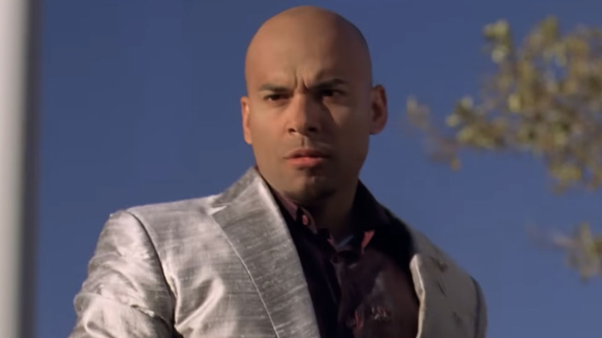Marco Salamanca (Luis Moncada) looks menacingly at Hank Schrader on Breaking Bad.