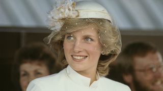 Diana, Princess of Wales (1961 - 1997) at a welcome ceremony in Tauranga, New Zealand, 31st March 1983. She is wearing a hat by John Boyd.