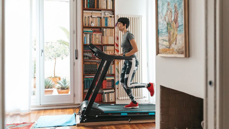 Woman using the best treadmill