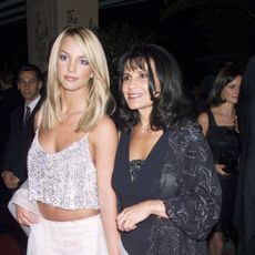 beverly hills february 22 pop singer britney spears l with her mother lynne spears at the arista records pre grammy awards party, beverly hills hotel, beverly hills, california on the 22nd of february 2001 photo by dave hogangetty images