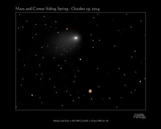 Hubble Sees Comet Siding Spring and Mars