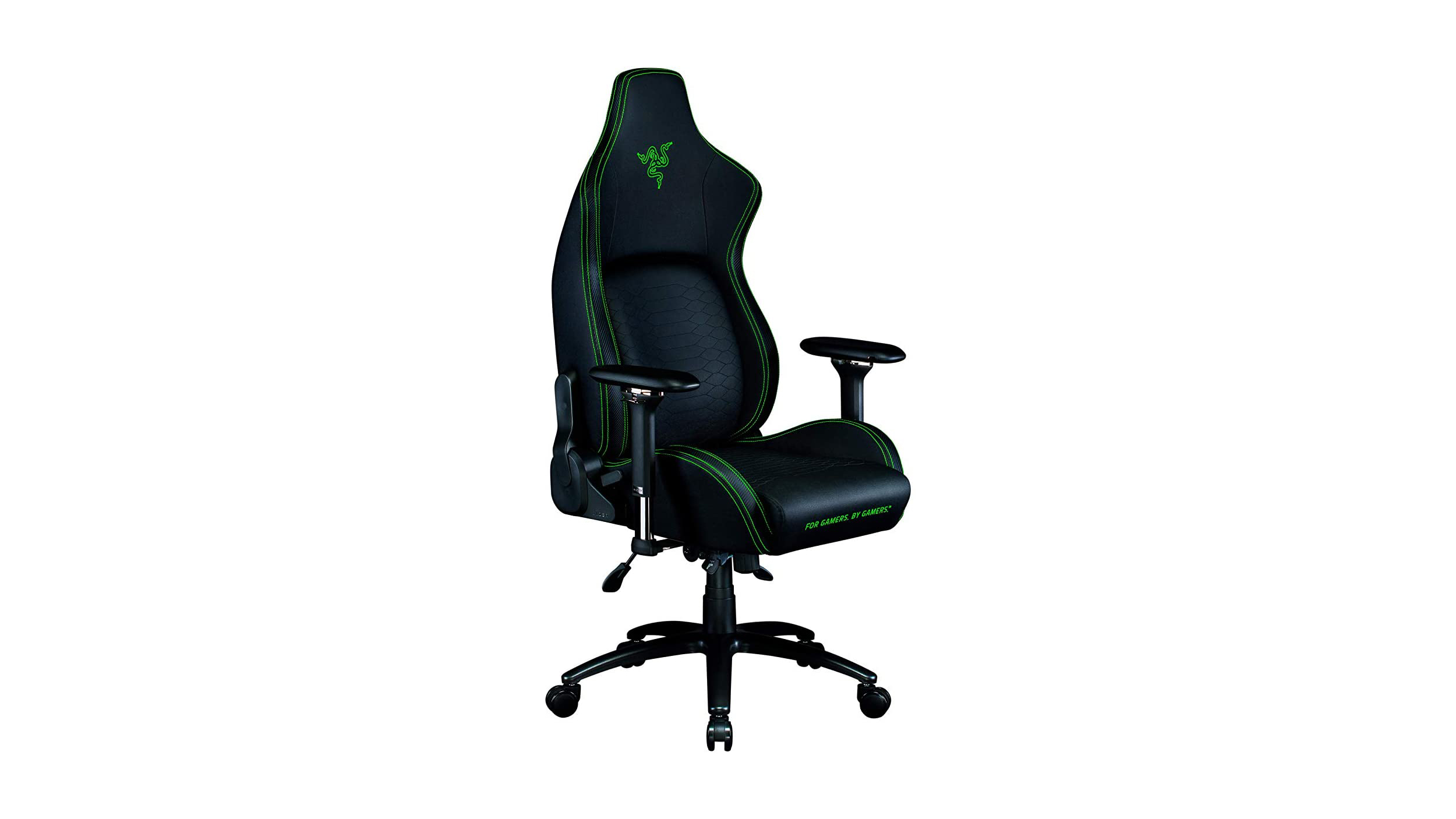Razer Iskur best gaming chair at an angle on a white background