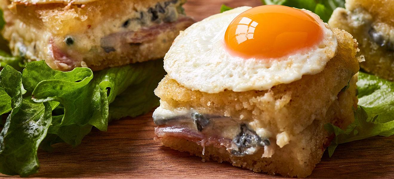 Mini croque madame recipe with Saint Agur cheese