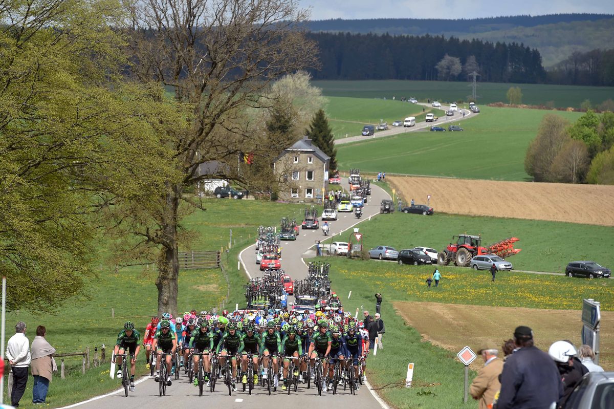 Europcar all over the front of the race at the C&ocirc;te de la Roche-en-Ardenne