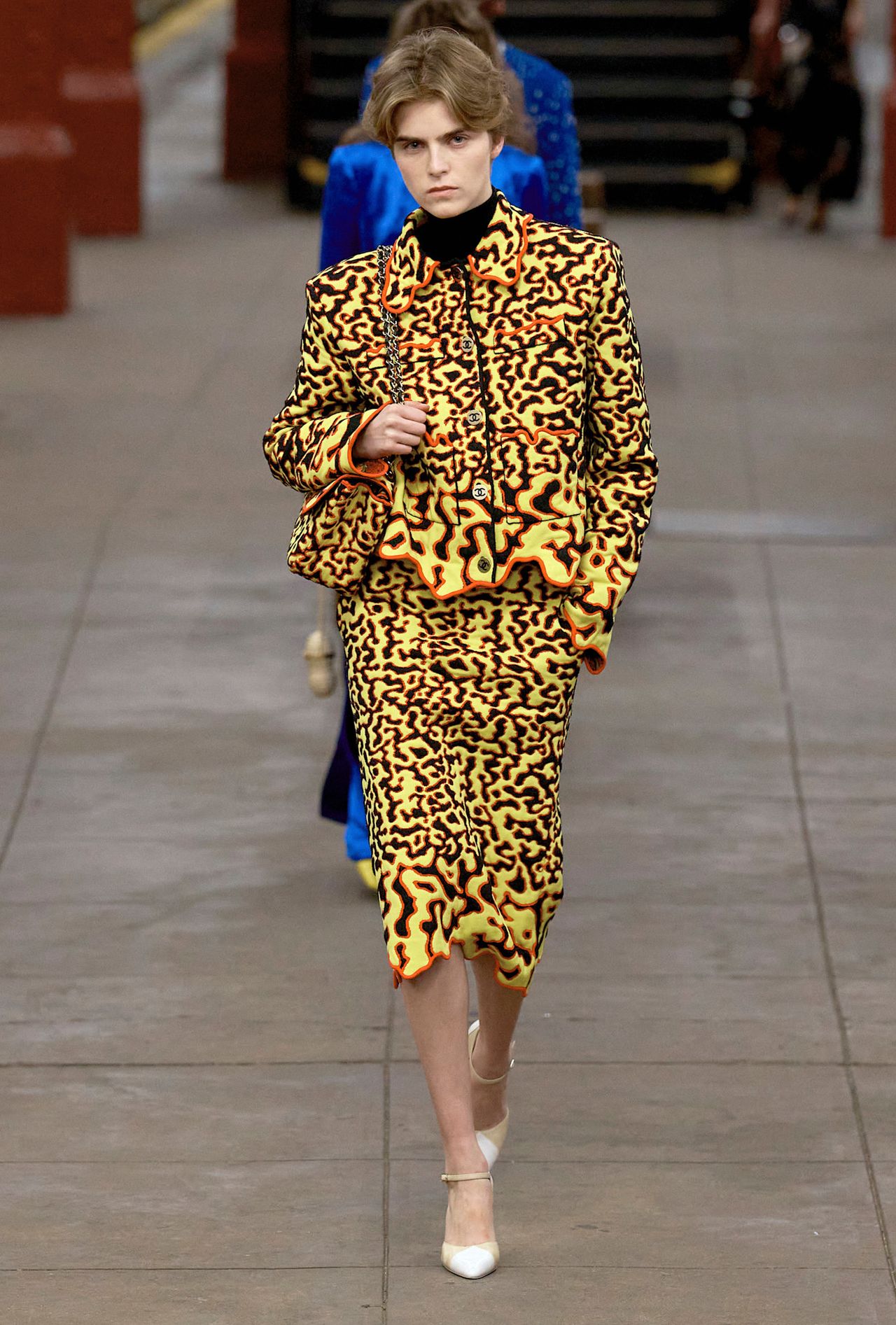 models walk the subway runway for the chanel metiers d'art 2026 show in new york city