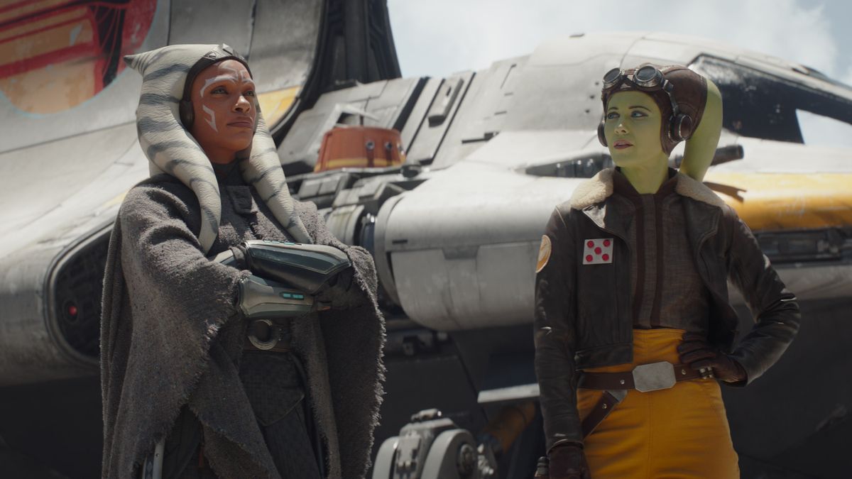 Ahsoka and Hera Syndulla stand in front of Hera&#039;s ship in Ahsoka episode 2