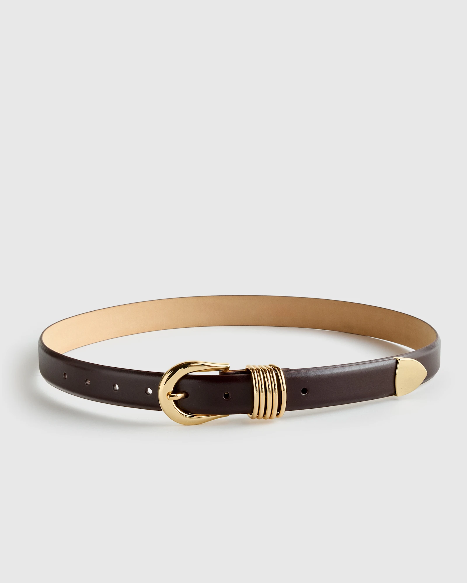 Daphne European Leather Multi Keeper Belt in Espresso