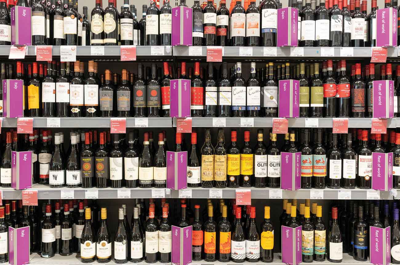 wine in shelves