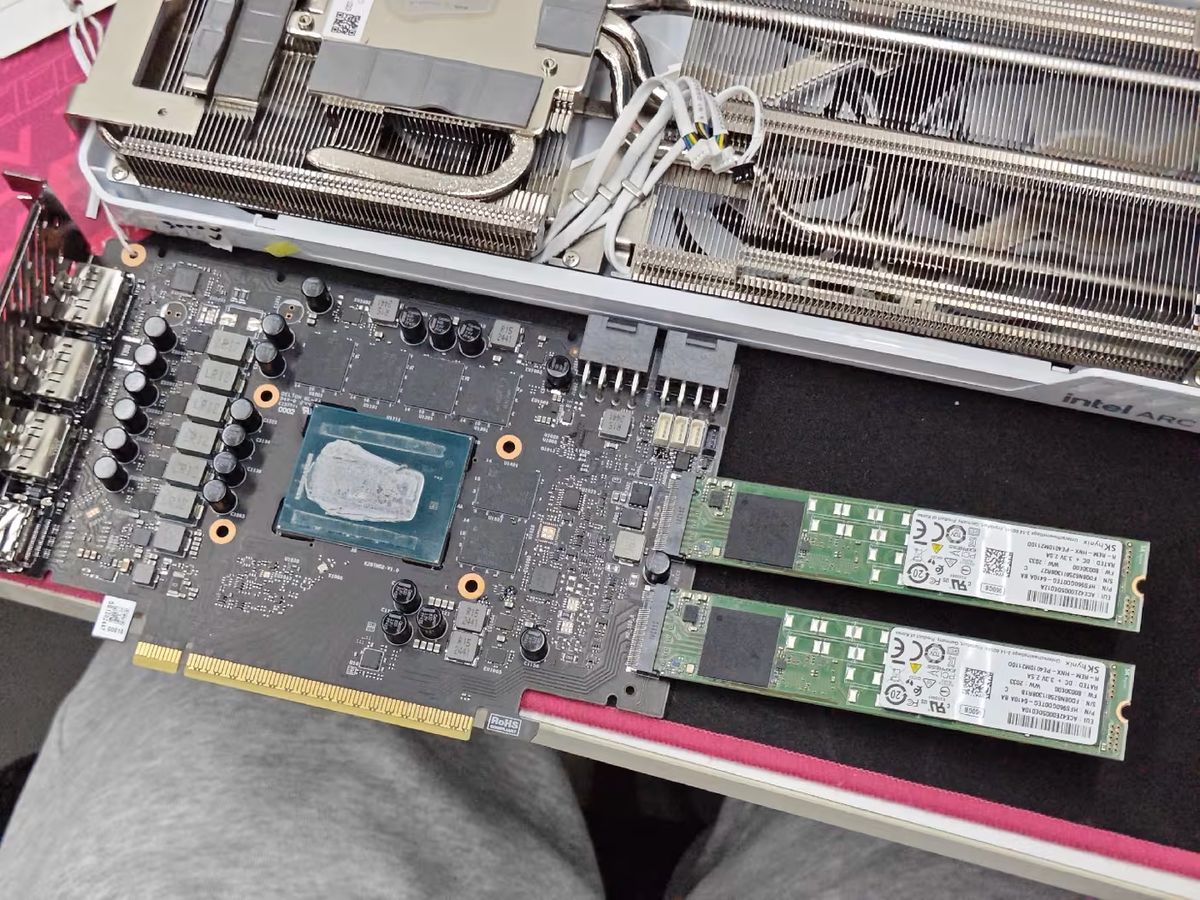 Maxsun iCraft Arc B580 graphics card with two M.2 slots