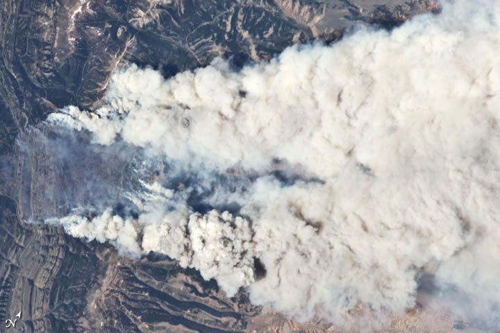 Astronaut photograph of Wyoming&#039;s Fontenelle Fire.