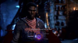 Dragon Age: The Veilguard - Rook speaks to Harding and chooses from three dialogue options