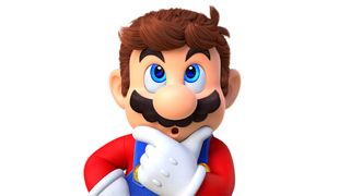 A render of Super Mario looking confused