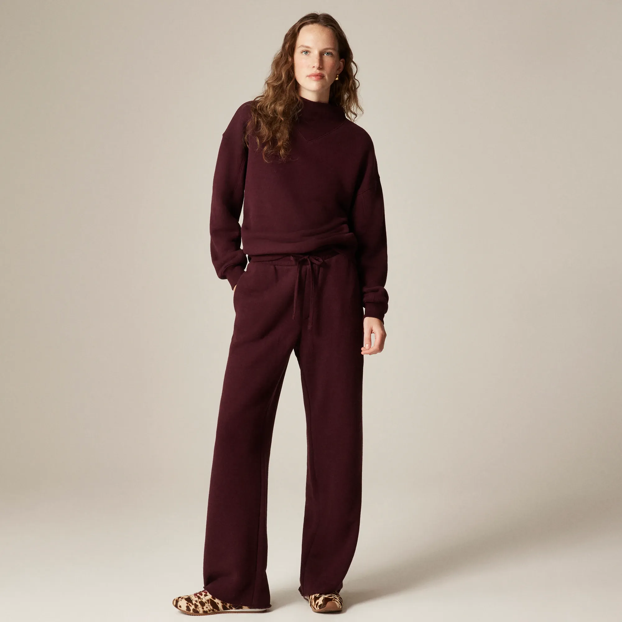 J.Crew, Heritage Terry Wide-Leg Sweatpant