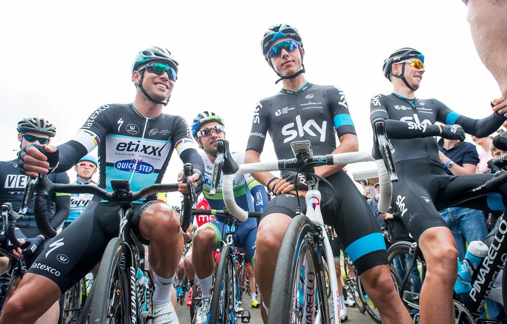 On the startline of the men's British road race